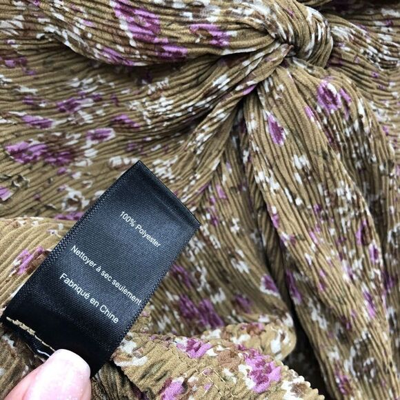 ASTR THE LABEL Twist Front ‎ Mustard Floral Top  M - Picture 6 of 10